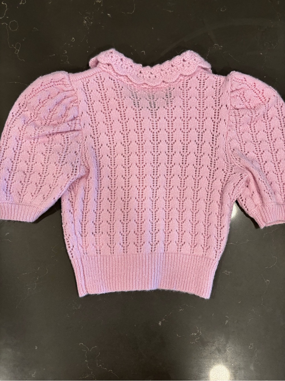ASTR Lavender Pink Wool Knit Collar Short-Sleeve Cardigan - Picture 4 of 10